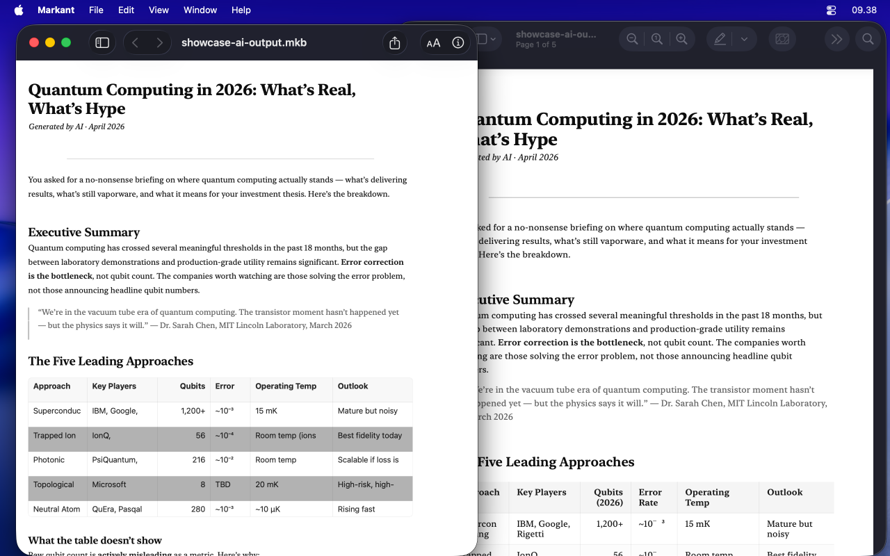 Print preview showing document alongside print dialog